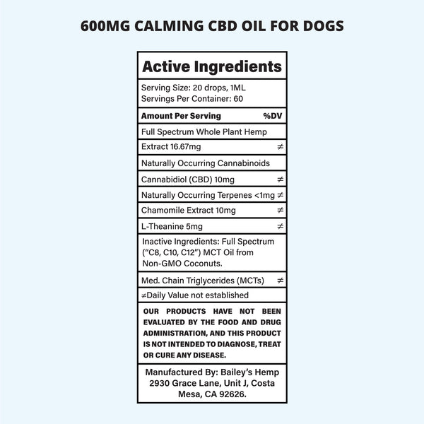 Bailey’s Calming CBD Oil for Dogs – Full Spectrum