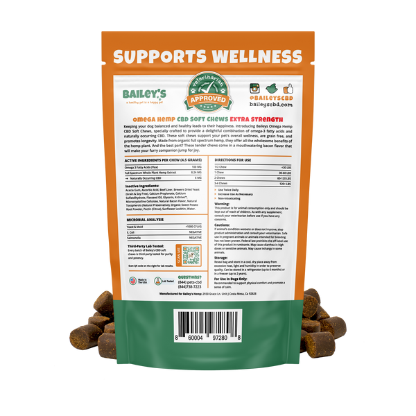 Bailey’s Omega Hemp CBD Soft Chews for Dogs