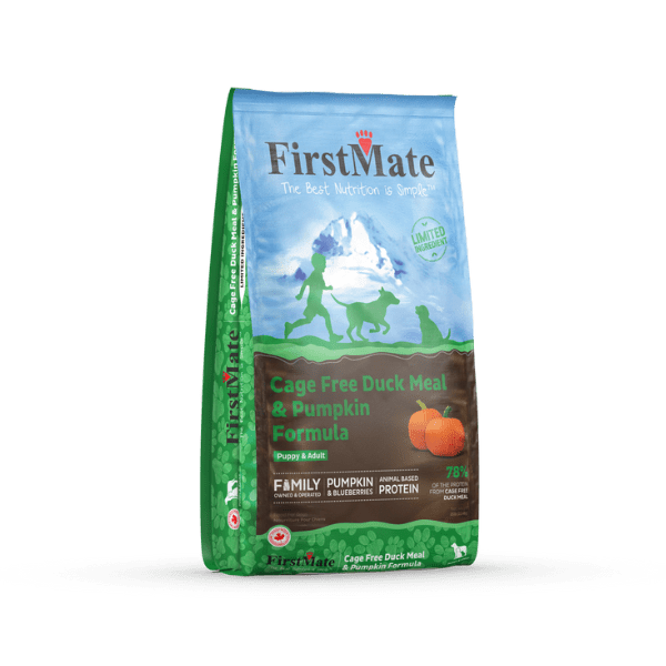 FirstMate Limited Ingredient Cage-Free Duck & Pumpkin Dry Dog Food – Grain-Free (5lb / 25lb)
