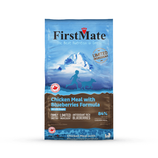 FirstMate Limited Ingredient Chicken Meal & Blueberries Dry Dog Food – Grain-Free (5lb / 25lb)