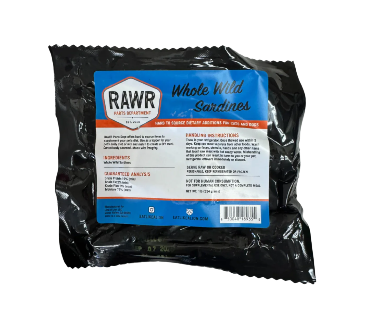 Frozen Raw Sardines for Dogs (1 lb.)