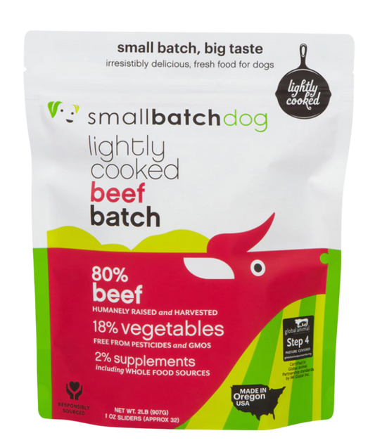 Smallbatch Lightly Cooked Frozen Dog Food – Beef
