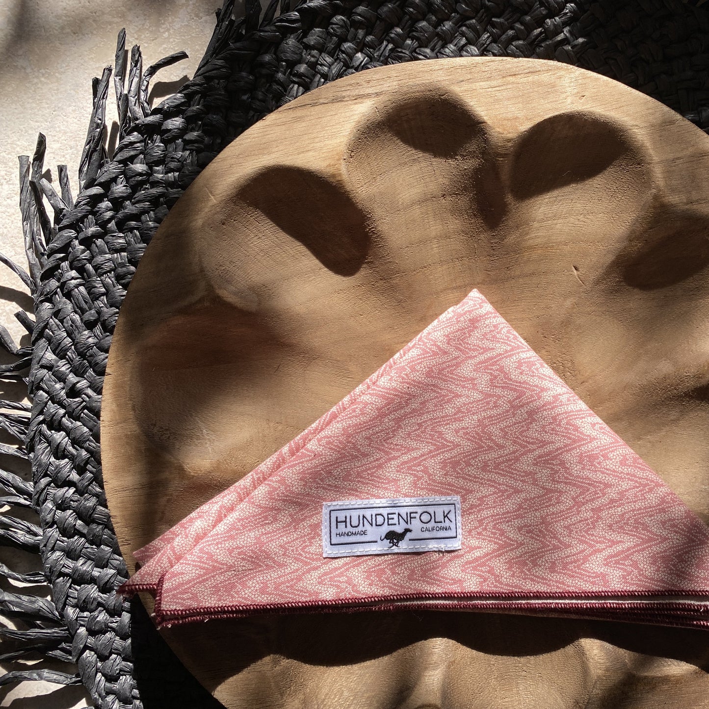 Vintage Fabric Bandana- Pink Wave