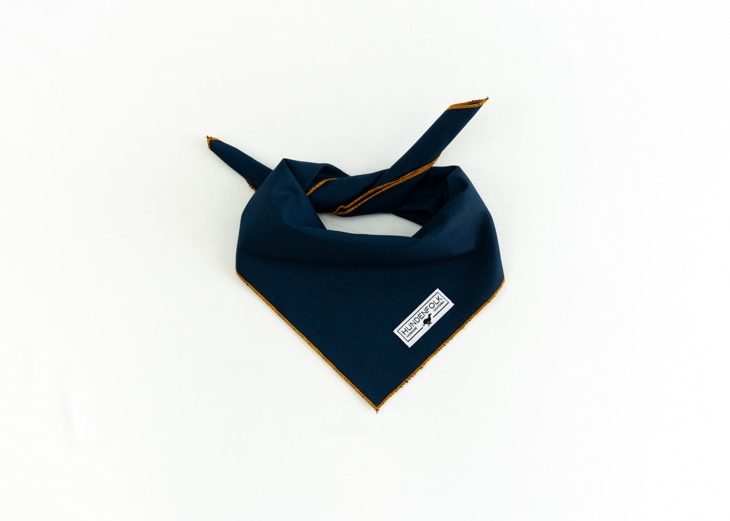 Navy Blue Dog Bandana - Orange Trim