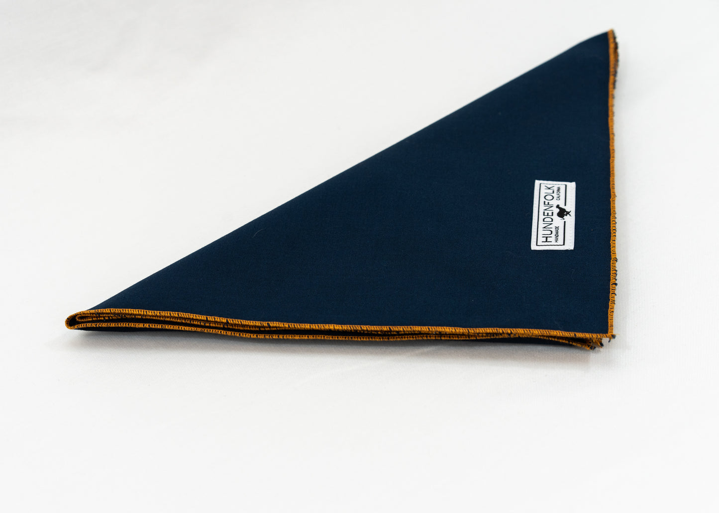Navy Blue Dog Bandana - Orange Trim