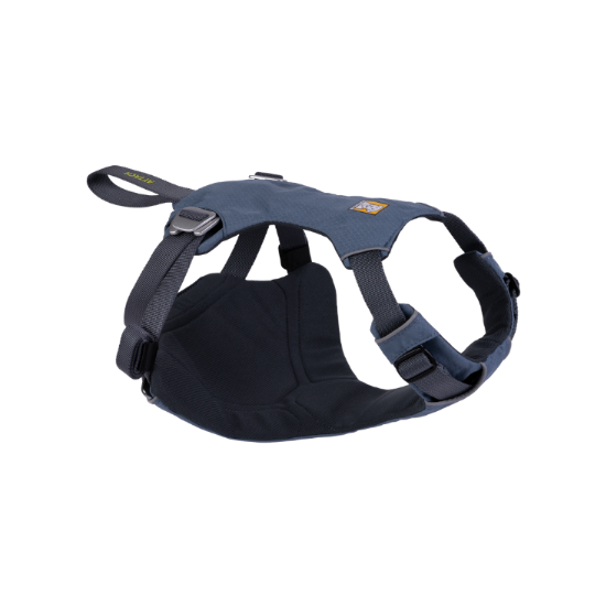 Dog harness with brand logo on a white background