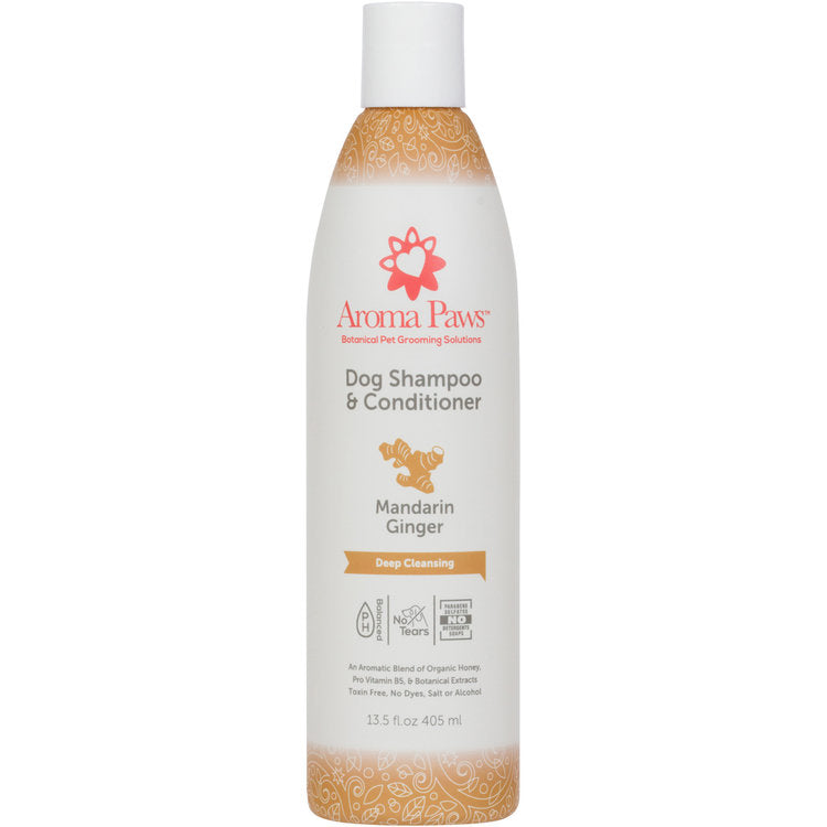 Aroma Paws - 13.5 Oz. Shampoo Mandarin Ginger - Deep Cleansing Formula