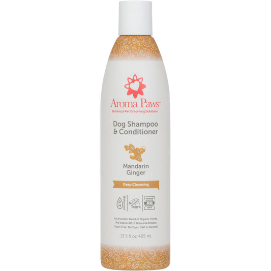 Aroma Paws - 13.5 Oz. Shampoo Mandarin Ginger - Deep Cleansing Formula