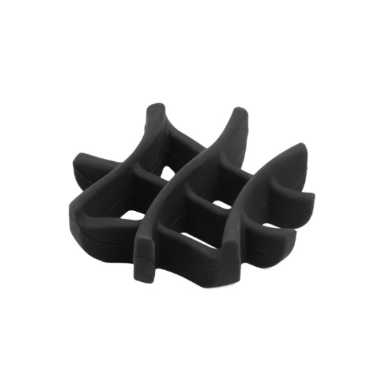 Black rubber gaskets on a white background