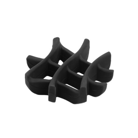 Black rubber gaskets on a white background