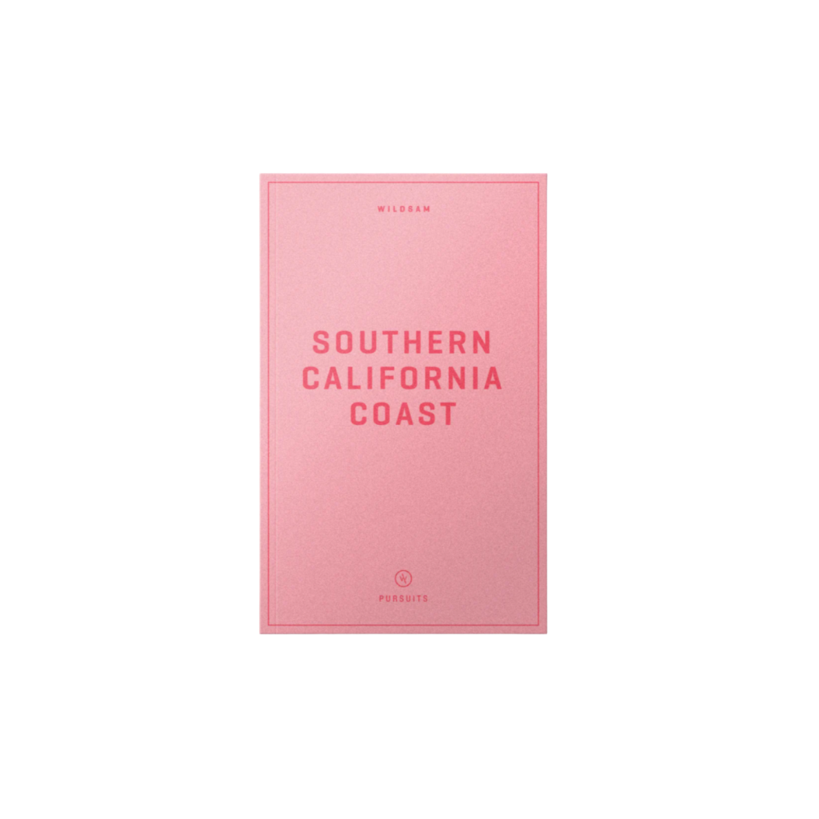 A pink guidebook titled 'SOUTHERN CALIFORNIA COAST' by WILDSAM.