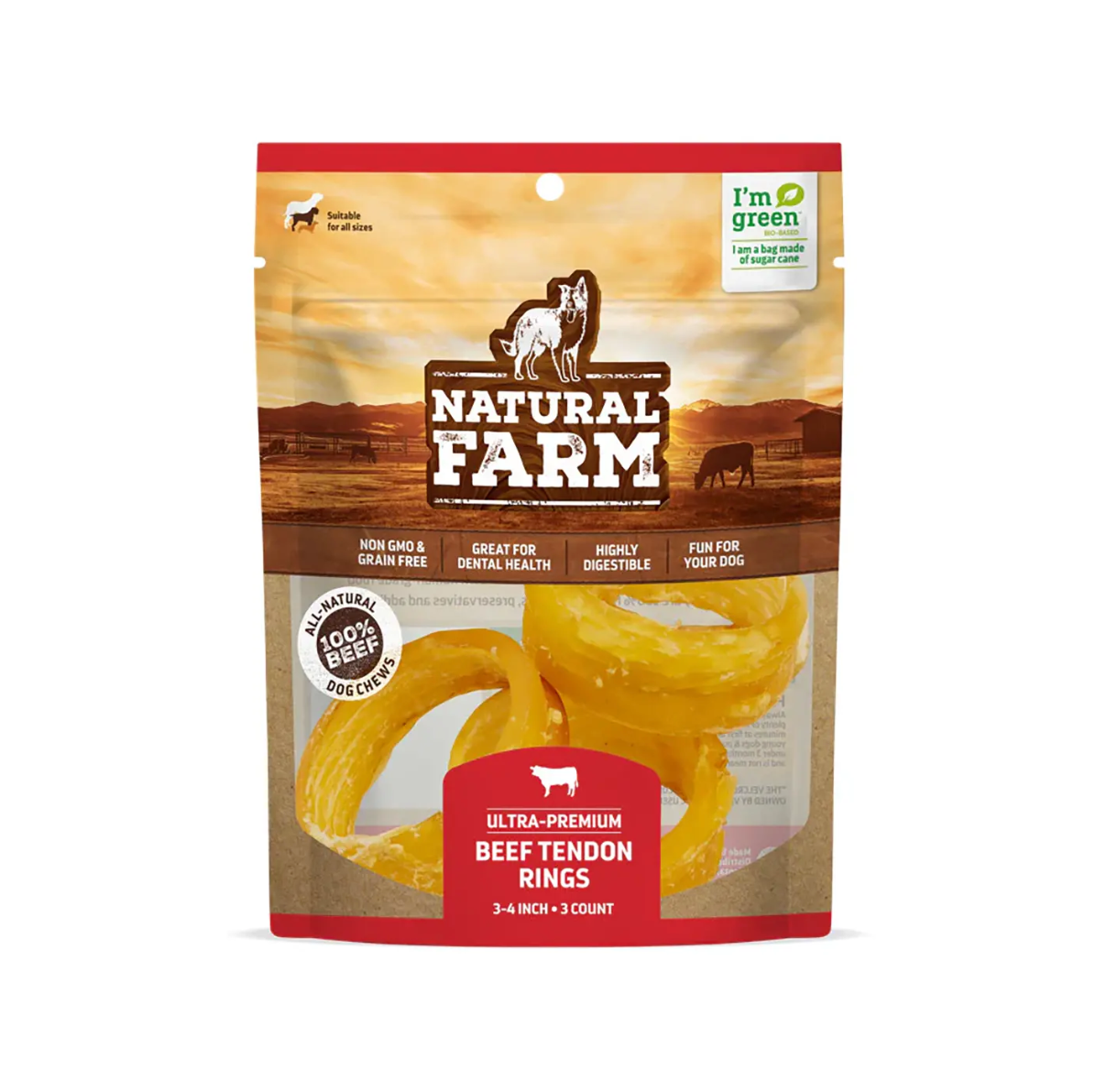 Natural Farm Beef Tendon Rings (3 pack)