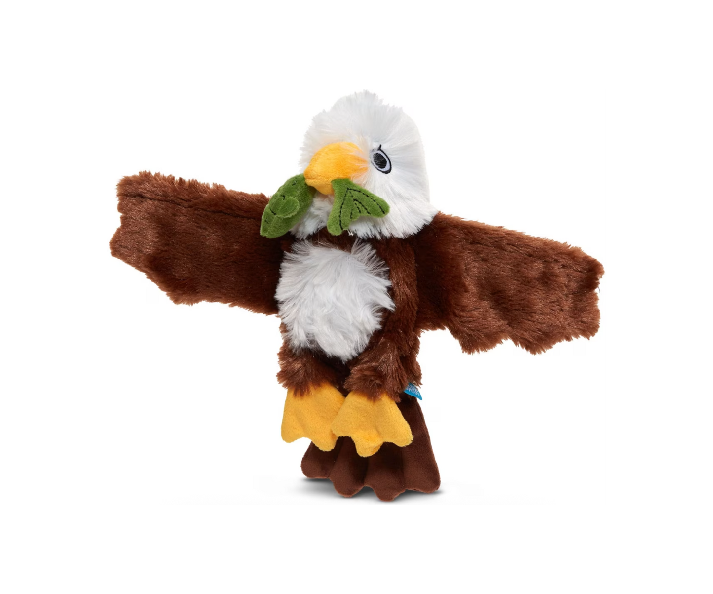 Plush eagle toy with outstretched wings on a white background