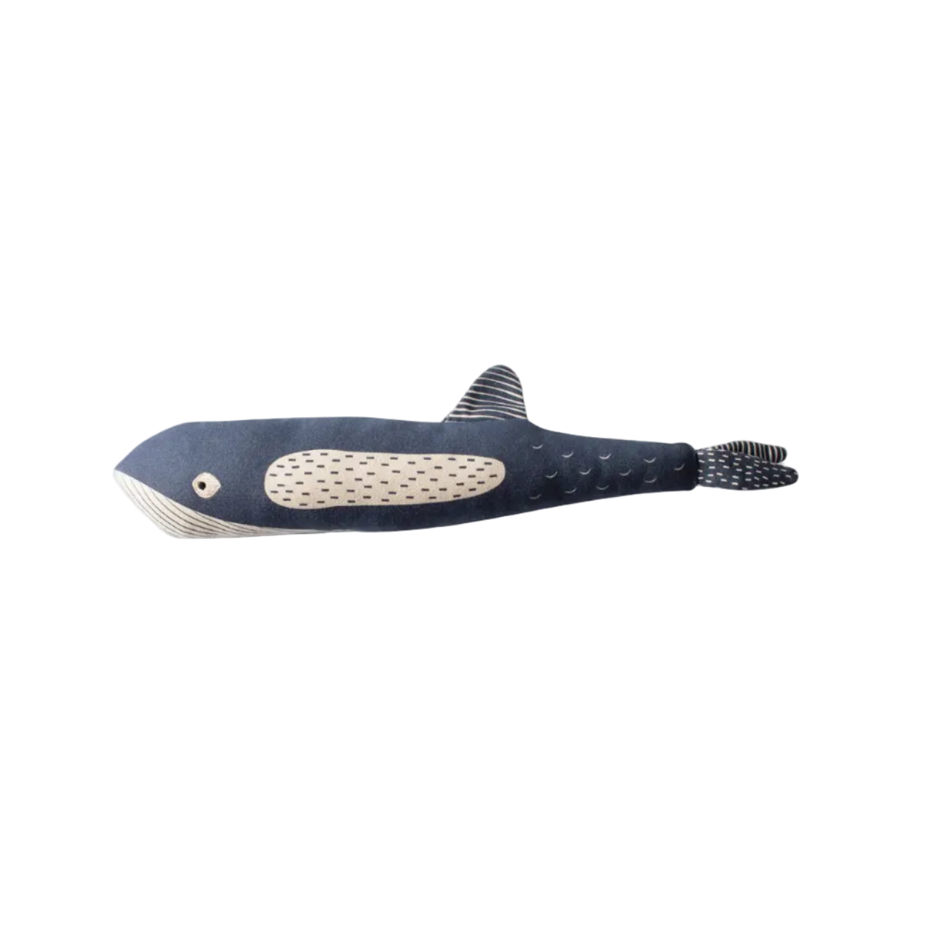Stuffed whale toy on a white background