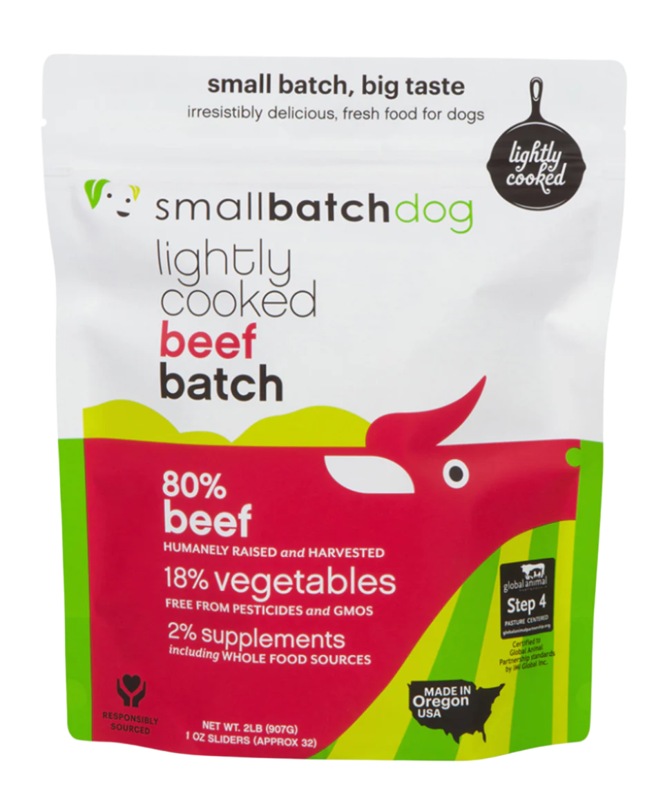 Smallbatch Lightly Cooked Frozen Dog Food – Beef