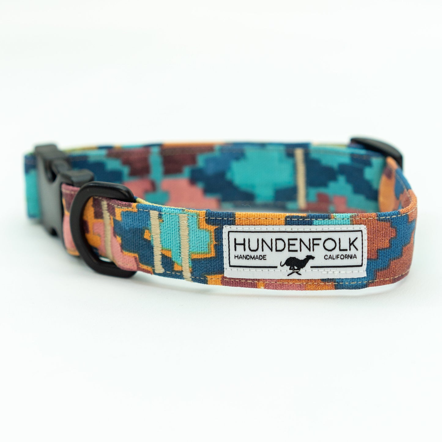 Waxed Canvas Hundenfolk Dog Collar - Southwest Rainbow